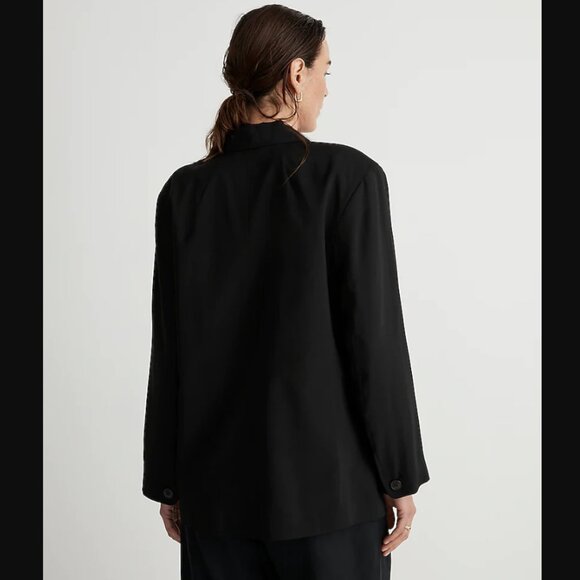 Madewell Womens Small Black Relaxed Blazer Elyaf Drop Shoulder - Picture 3 of 9